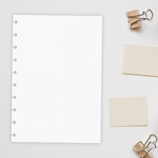 Disc-punched blank dot grid paper