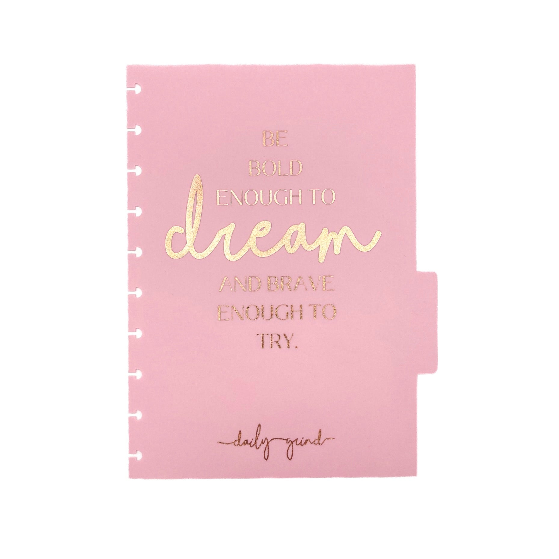 "Be bold enough to dream and brave enough to try" pink planner divider