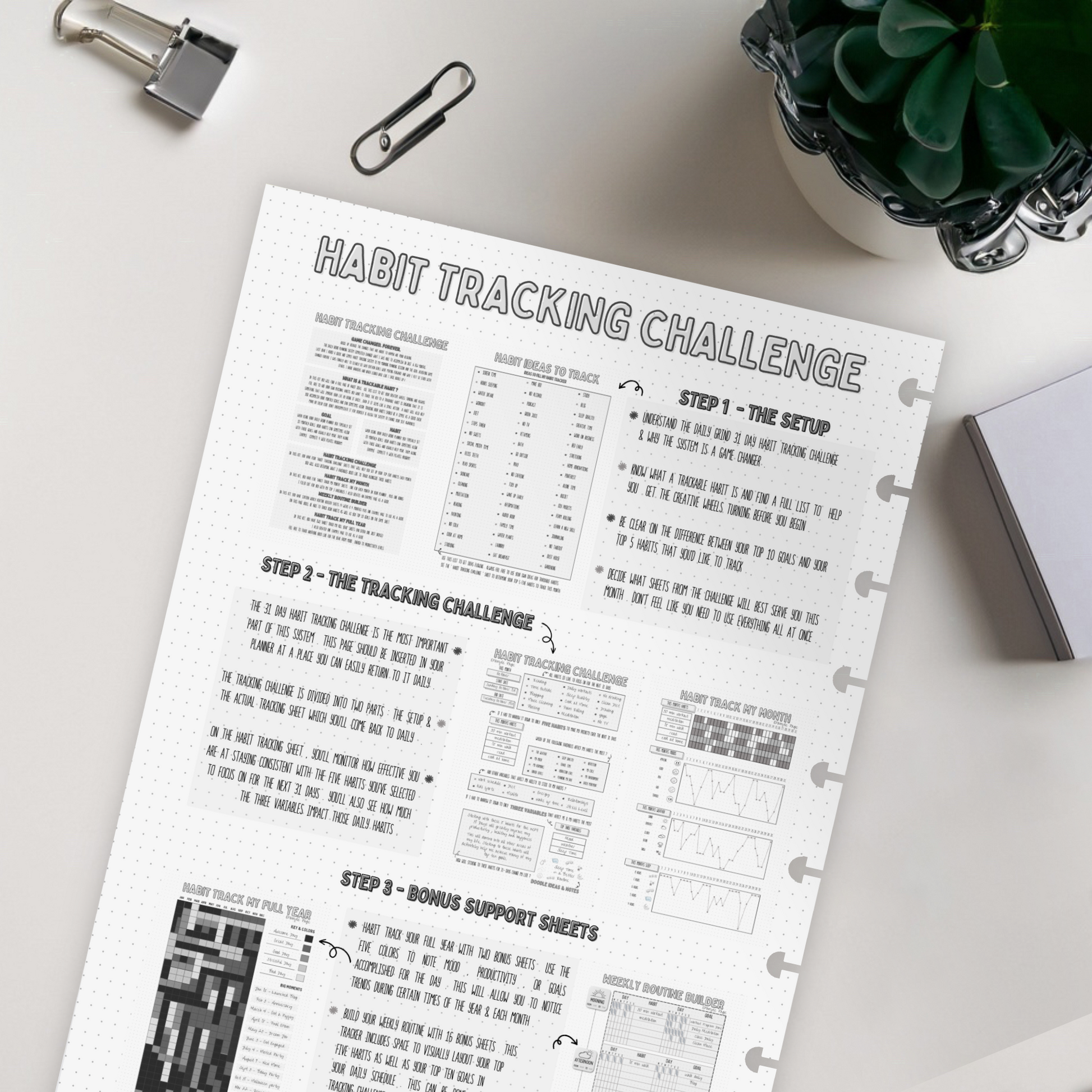 "Habit Tracking Challenge" instruction page