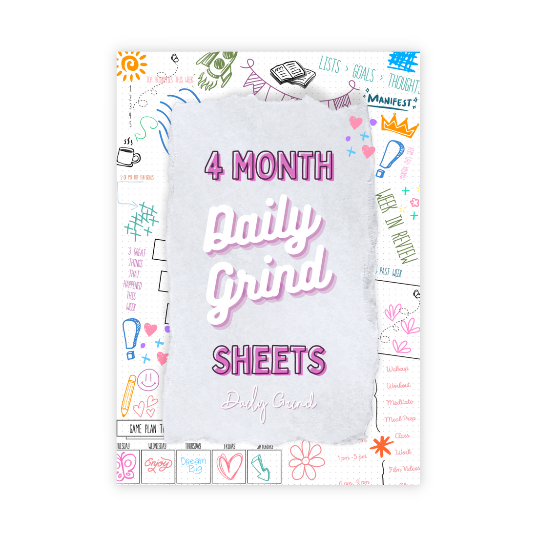 &quot;4 Month Daily Grind Sheets&quot; cover page