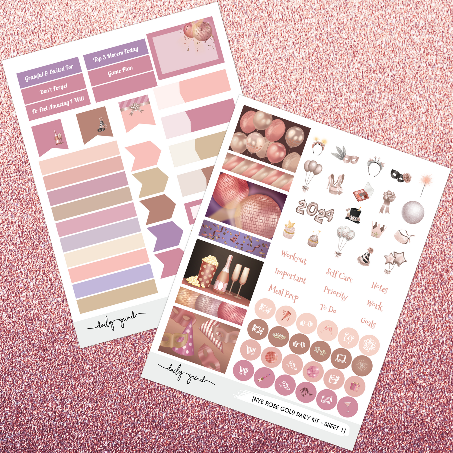 Rose gold assorted sticker sheets