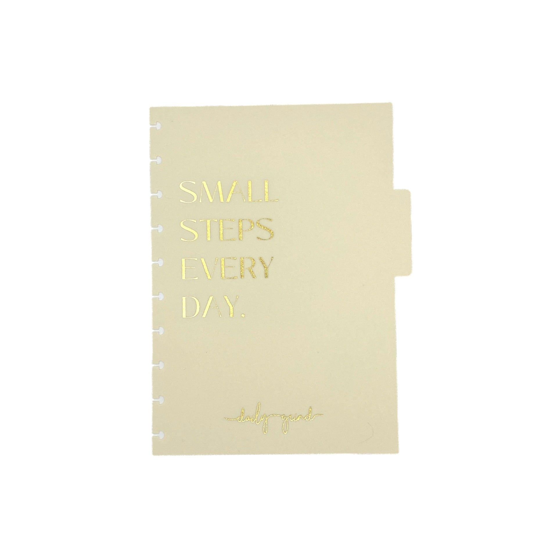 "Small steps every day" cream planner divider