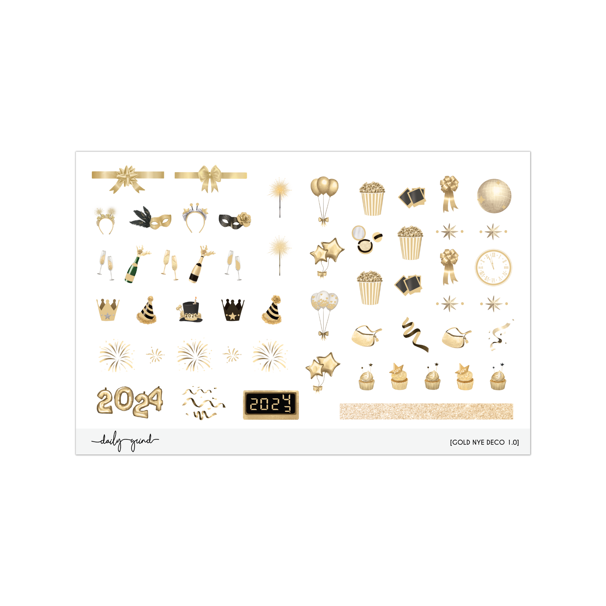Gold assorted sticker sheet