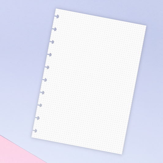 Disc-punched white dot grid paper