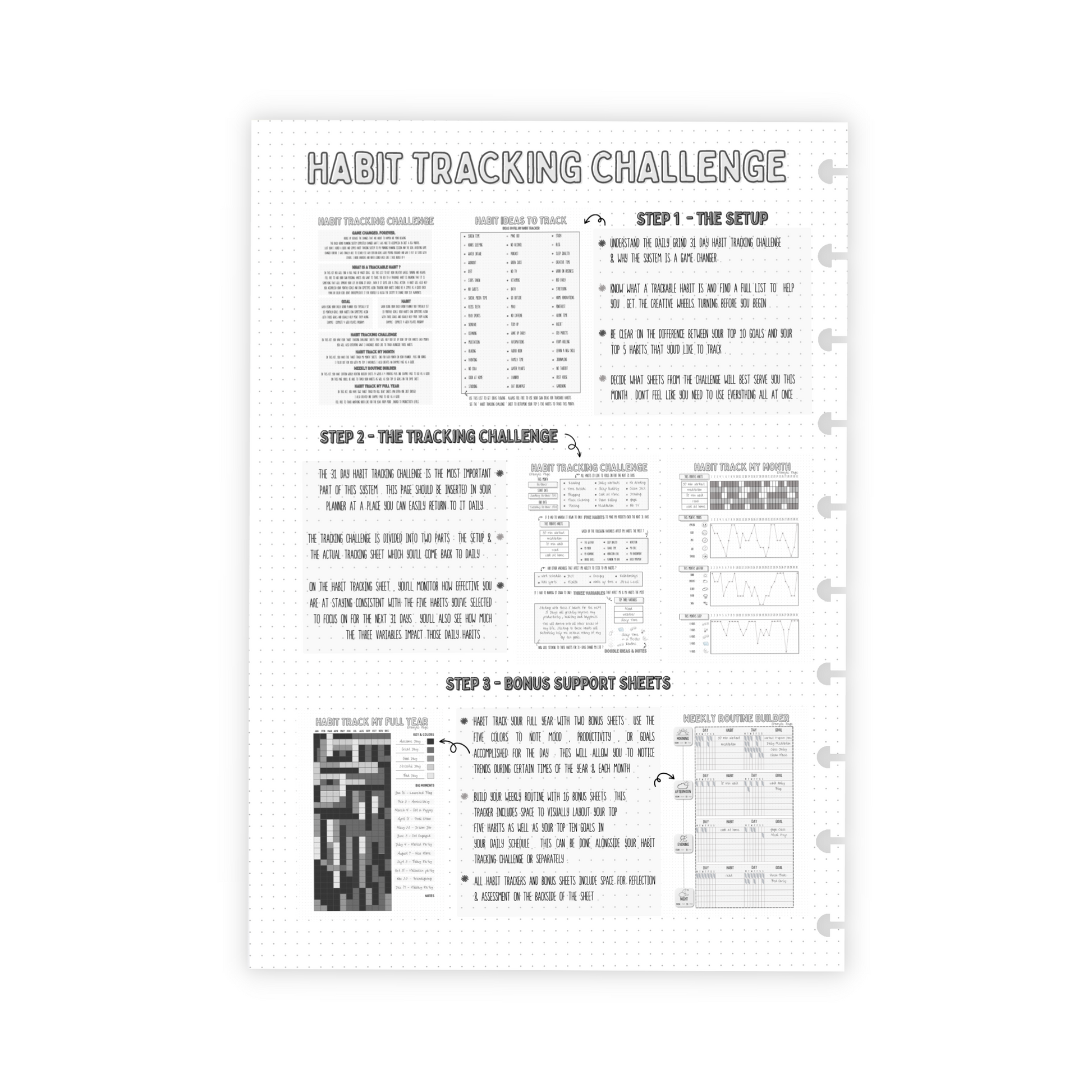 "Habit Tracking Challenge" instruction page