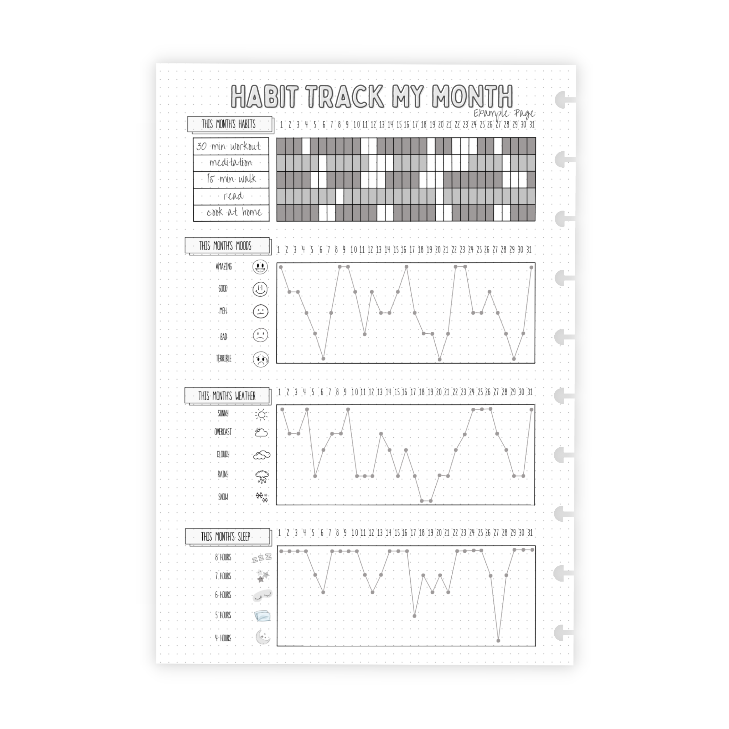 &quot;Habit Track My Month&quot; example page