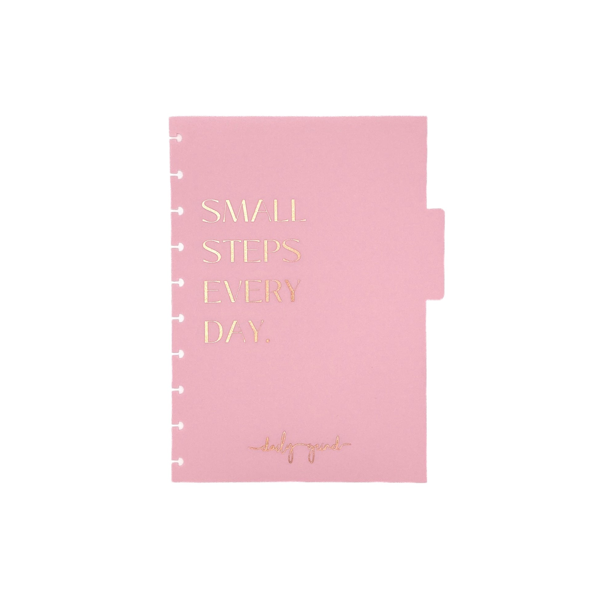 "Small steps every day" pink planner divider