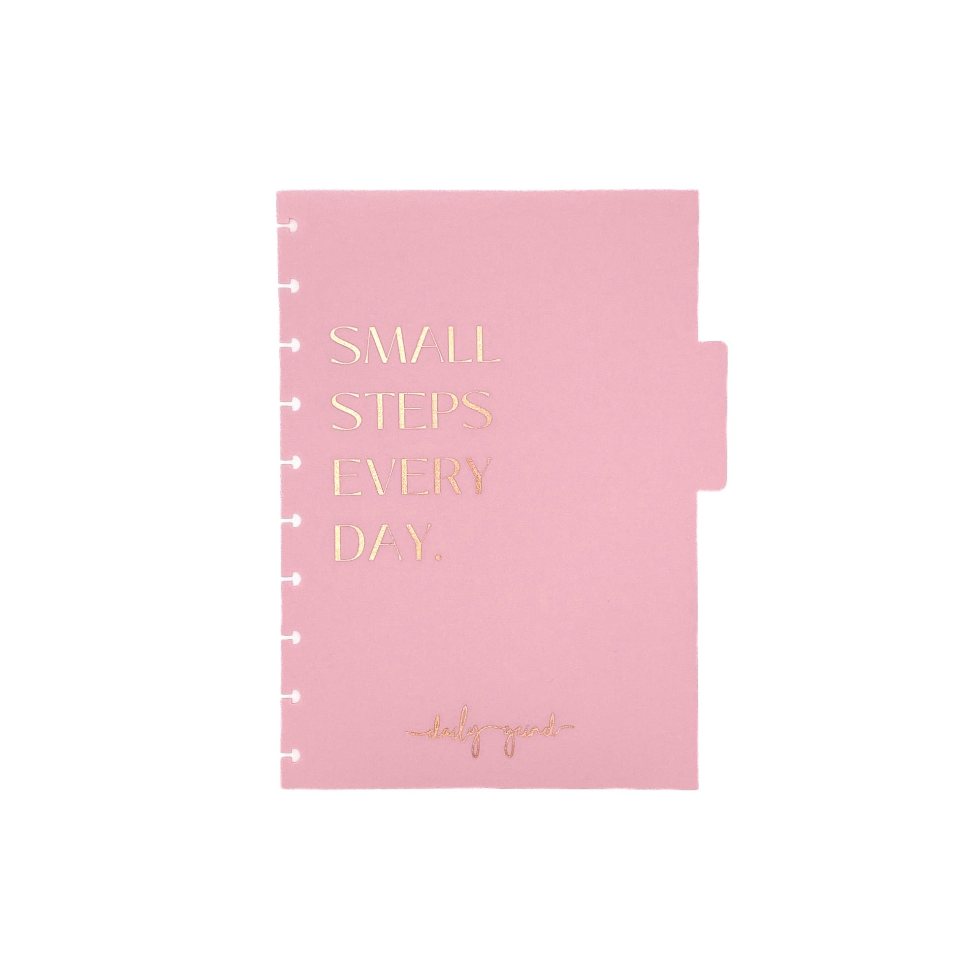 &quot;Small steps every day&quot; pink planner divider
