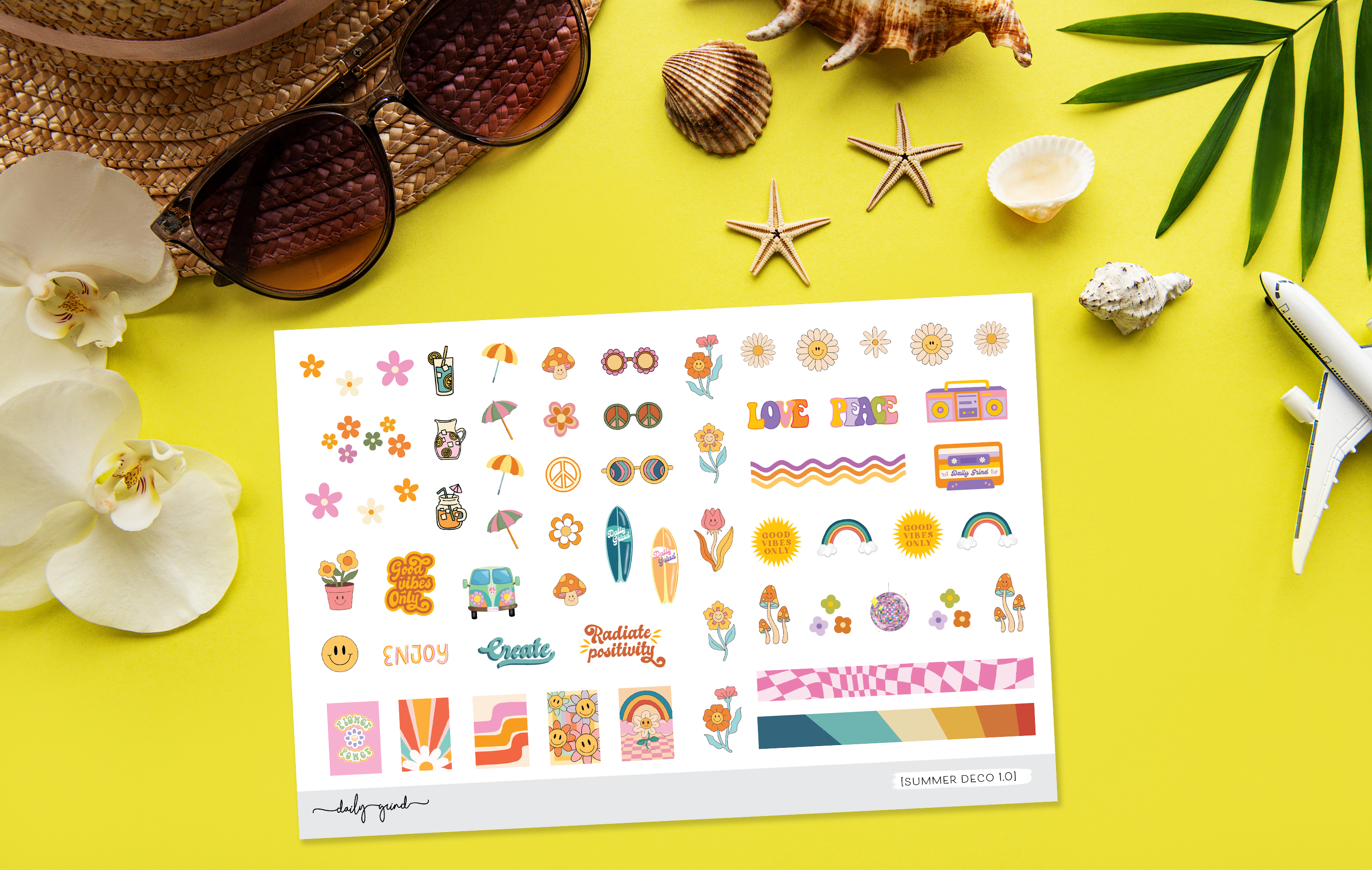 Decorative Stickers - Tropical Deco – The Daily Grind Planner