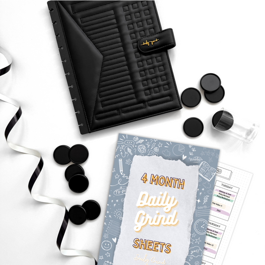 Luxe Daily Grind Planner | System Insert + Luxe Black Cover + Discs