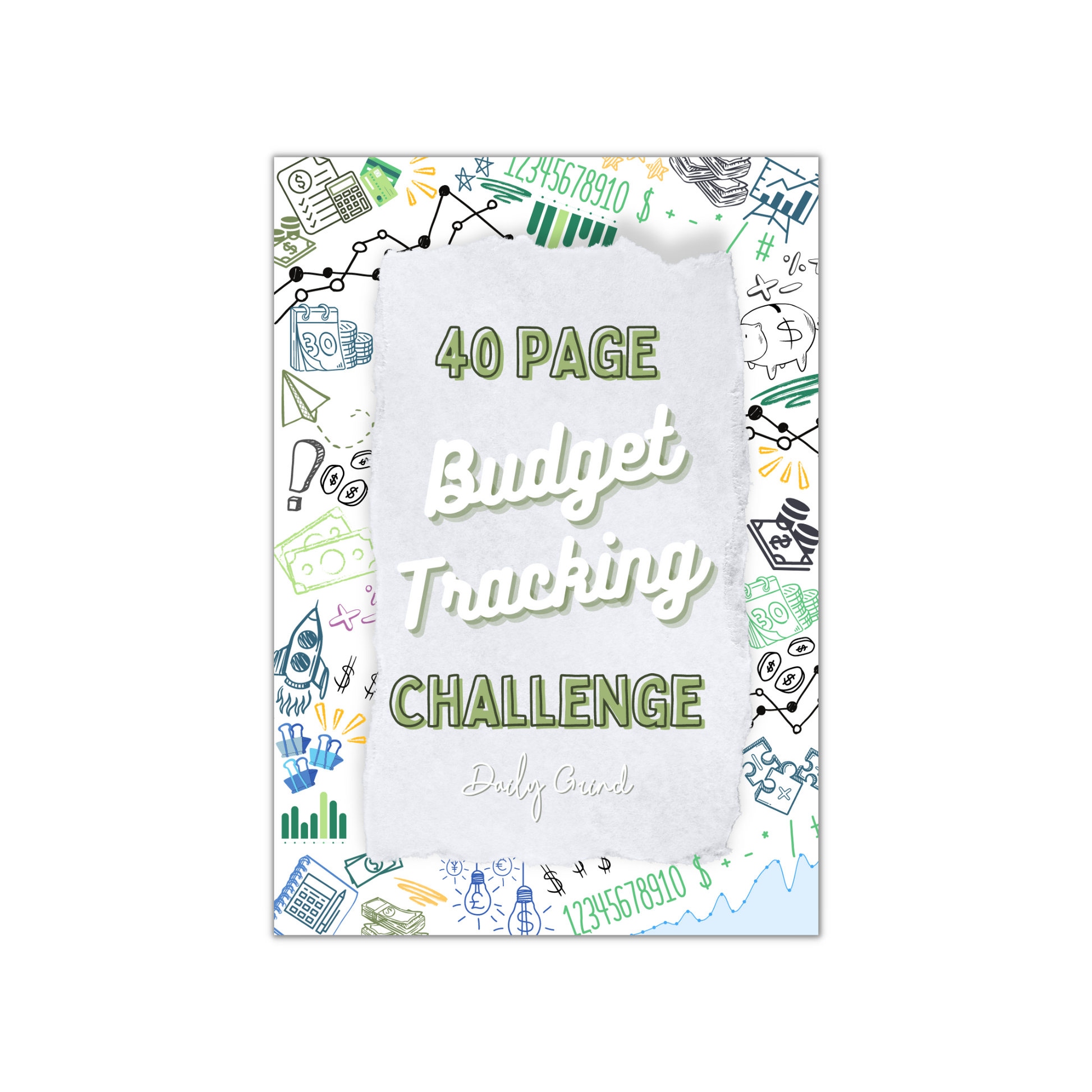 Cover page for "40 Page Budget Tracking Challenge"