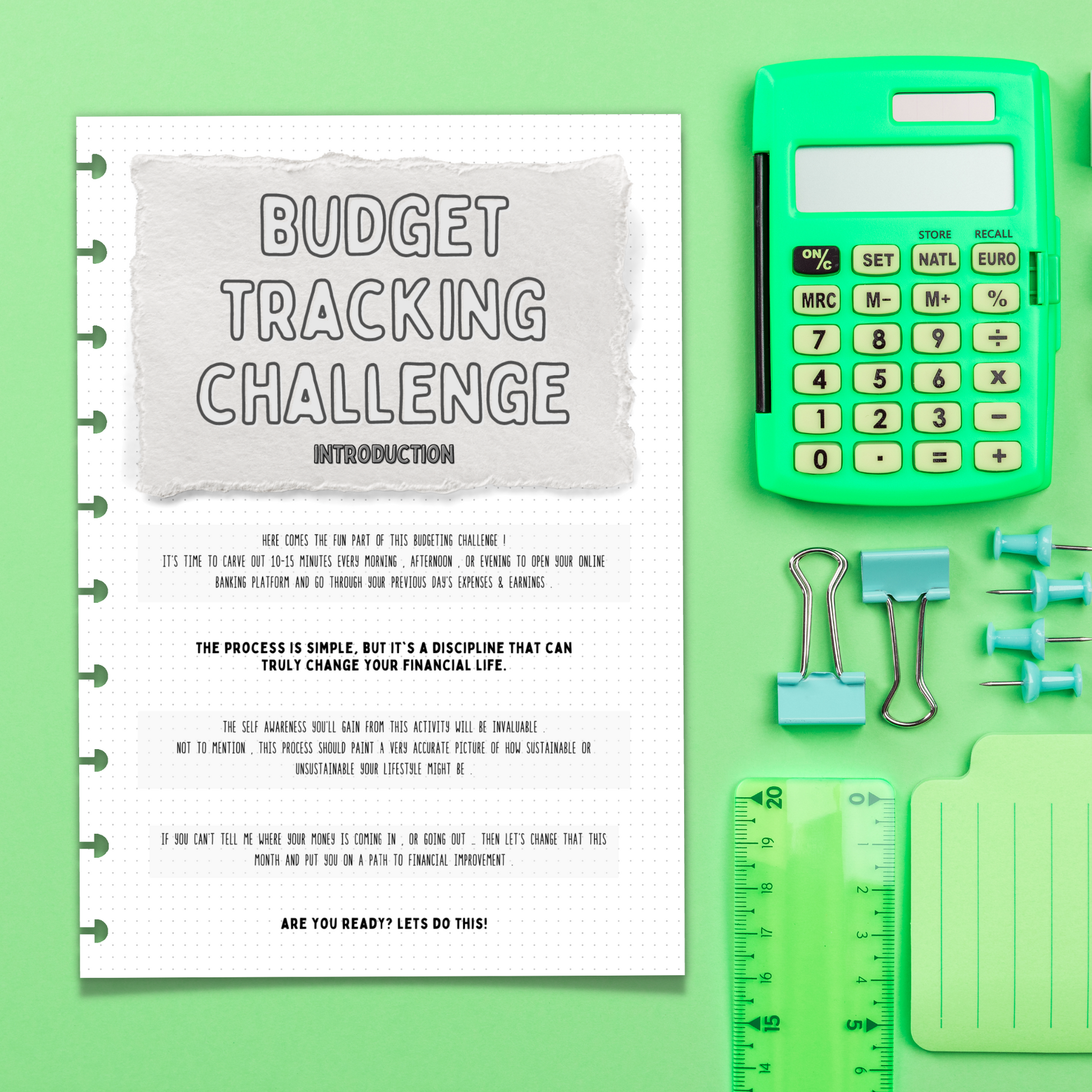Preview of "Budget Tracking Challenge Introduction" page
