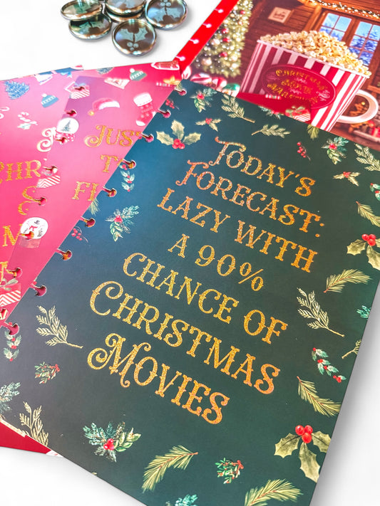 Christmas Movie Marathon Monochromatic Bundle | Cover + Discs + Tab Dividers