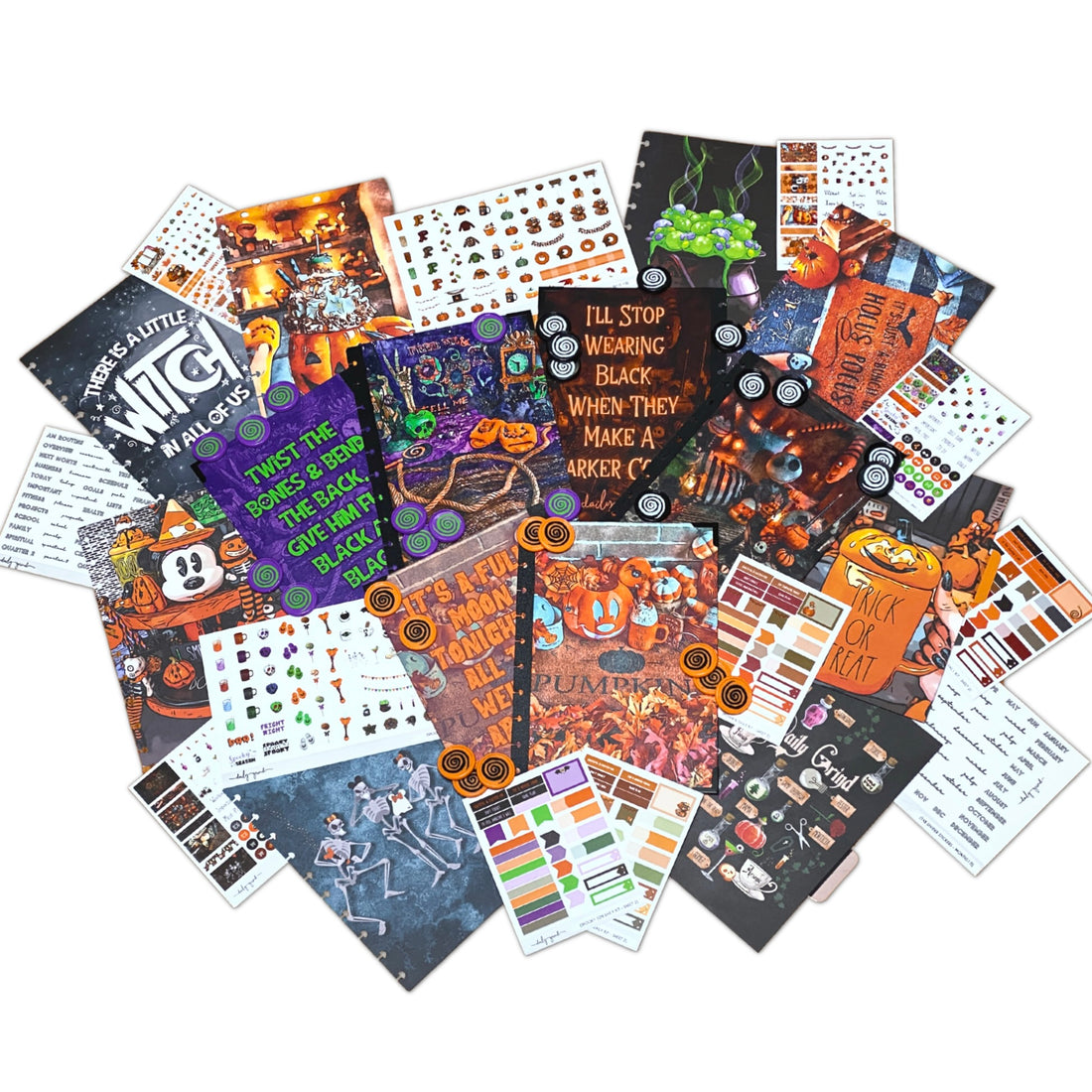 Full Not So Scary Kit | Dividers, Clip-in Covers, Discs, + Planner Stickers