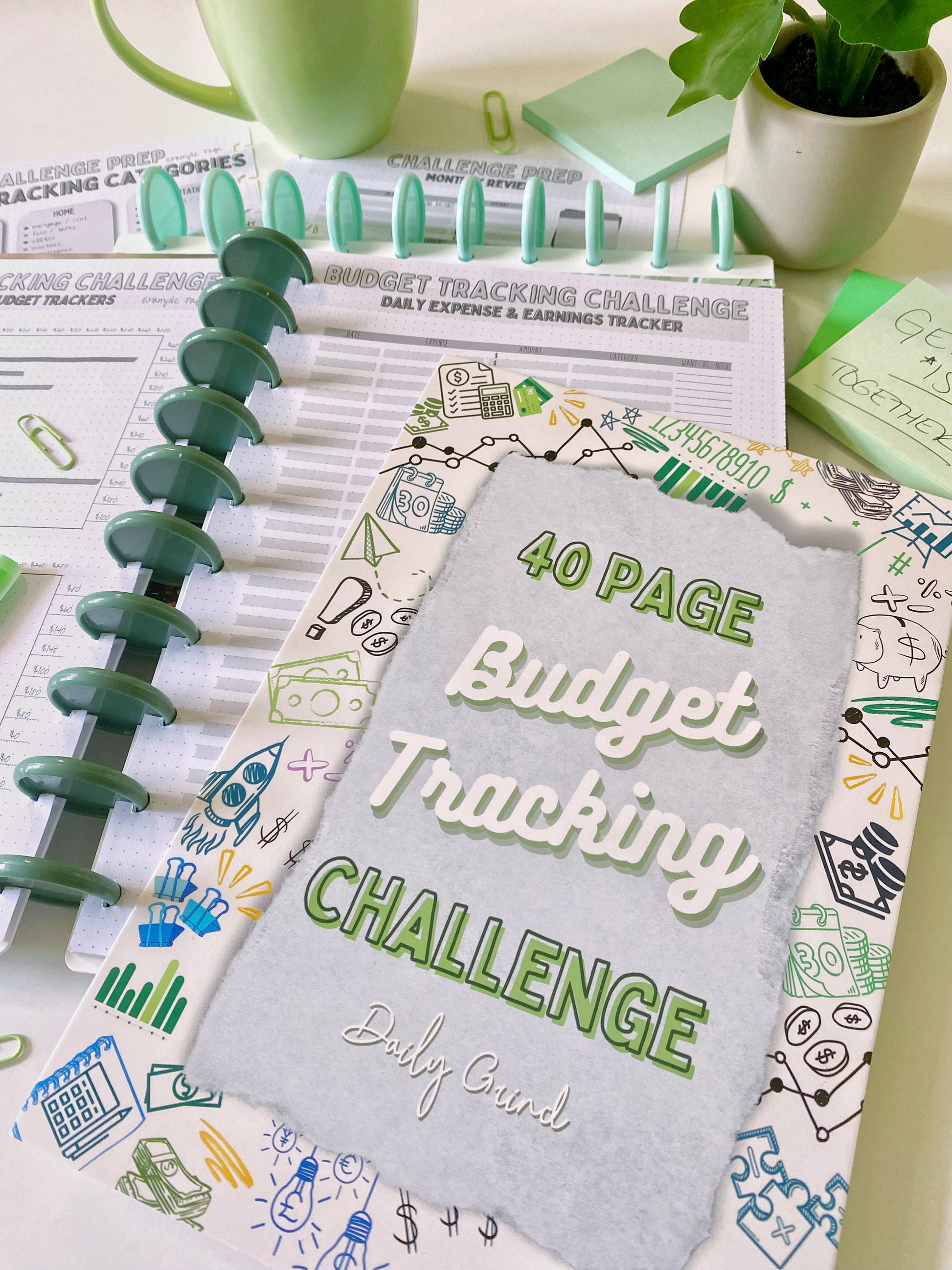Budget tracker page and disc-bound planners