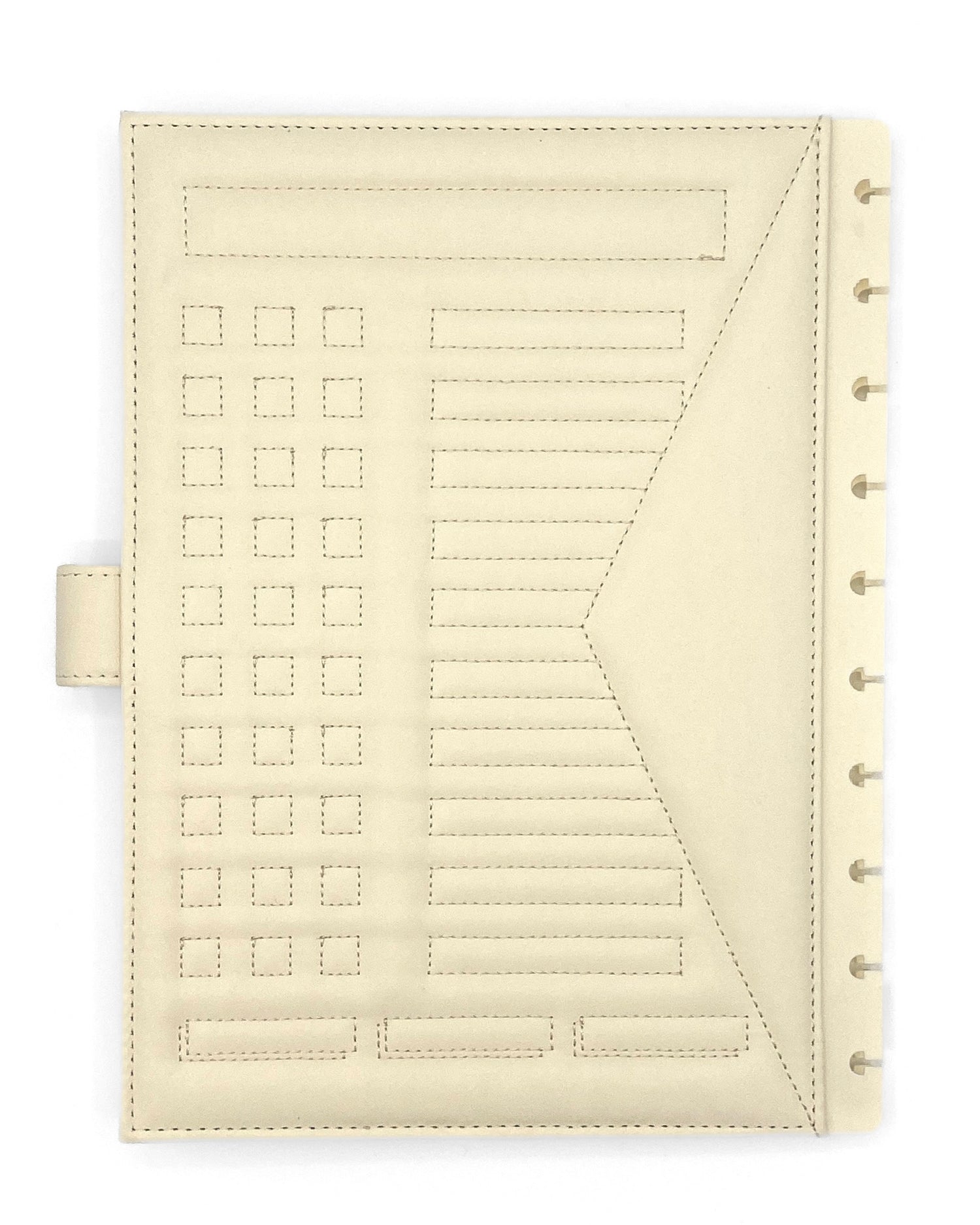 Back cover of cream faux leather planner