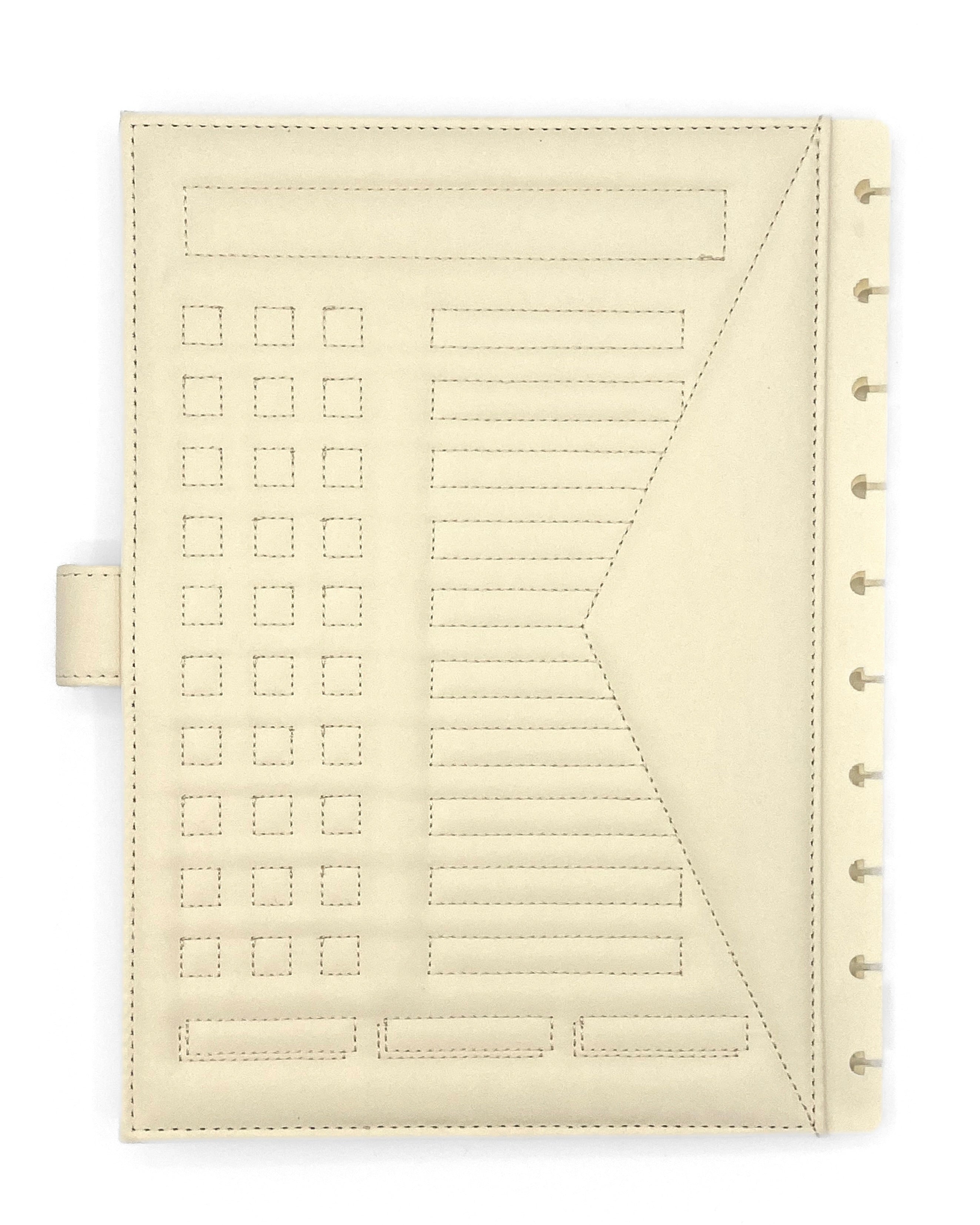 Back cover of cream faux leather planner