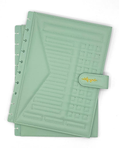 Green faux leather planner covers