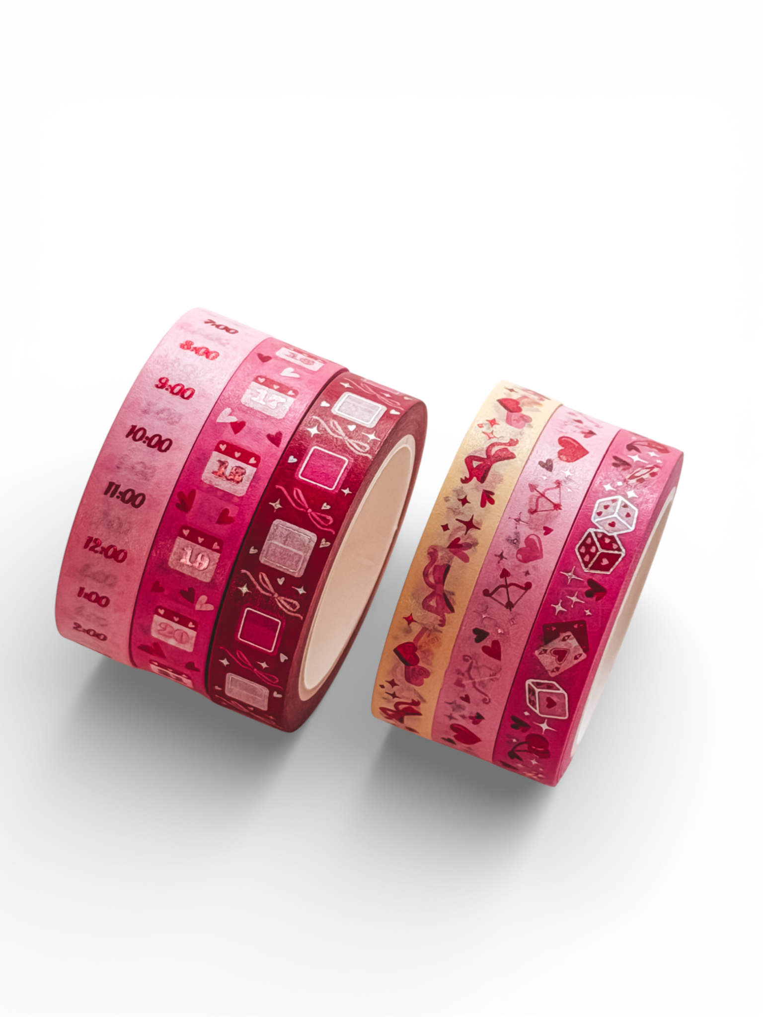 Lot De 4 Washi Tapes Simply Gilded - Rose Vif, Doré, Arc-en-ciel, Prairie