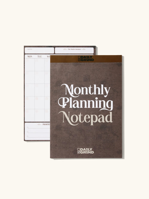 Daily Grind Notepad | Monthly Planning