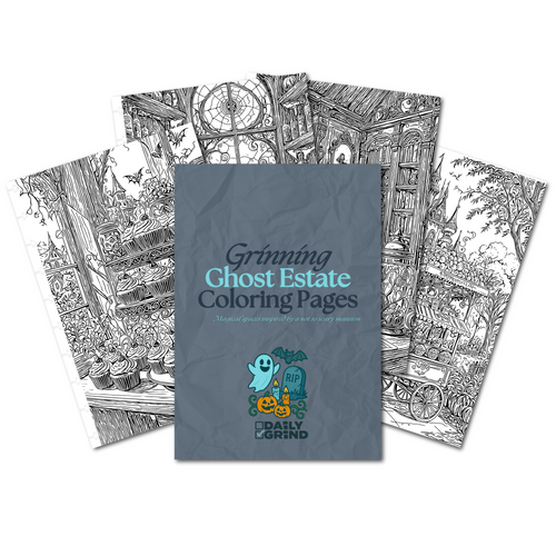 Grinning Ghost Estate Coloring Insert