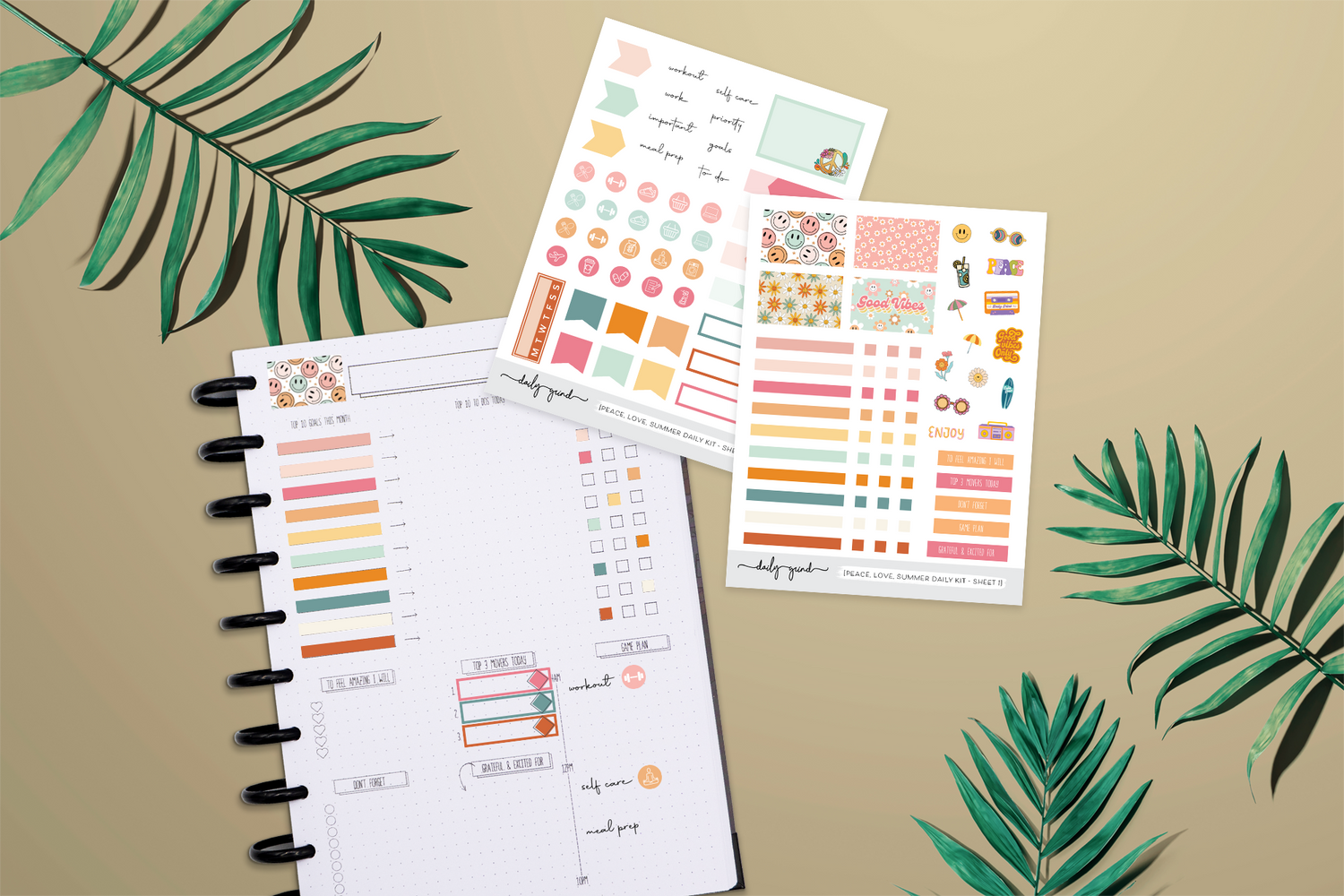 Full Summer Kit | Dividers, Clip-in Covers, Stickers, + Washi Tape