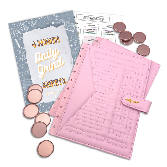 Luxe Daily Grind Planner | System Insert + Luxe Pink Cover + Discs