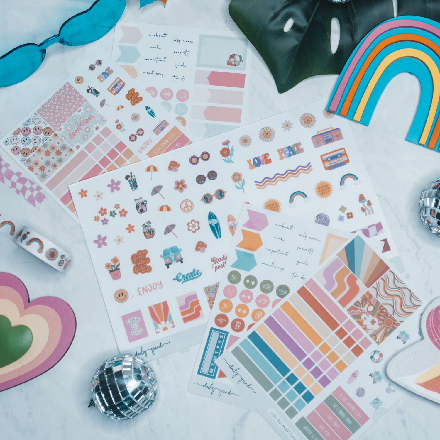 Decorative Planner Stickers - February Deco – The Daily Grind Planner