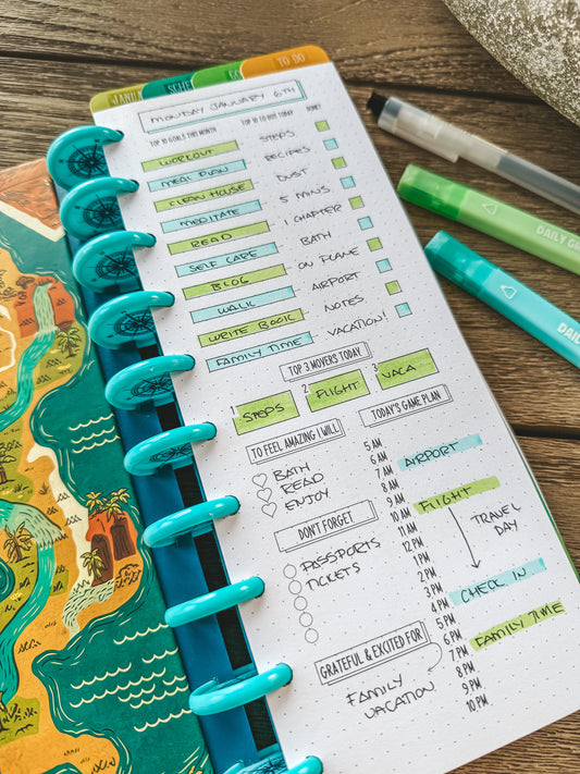 Paradise Found Planner Bundle | Travel-Sized Planner + Tab Dividers