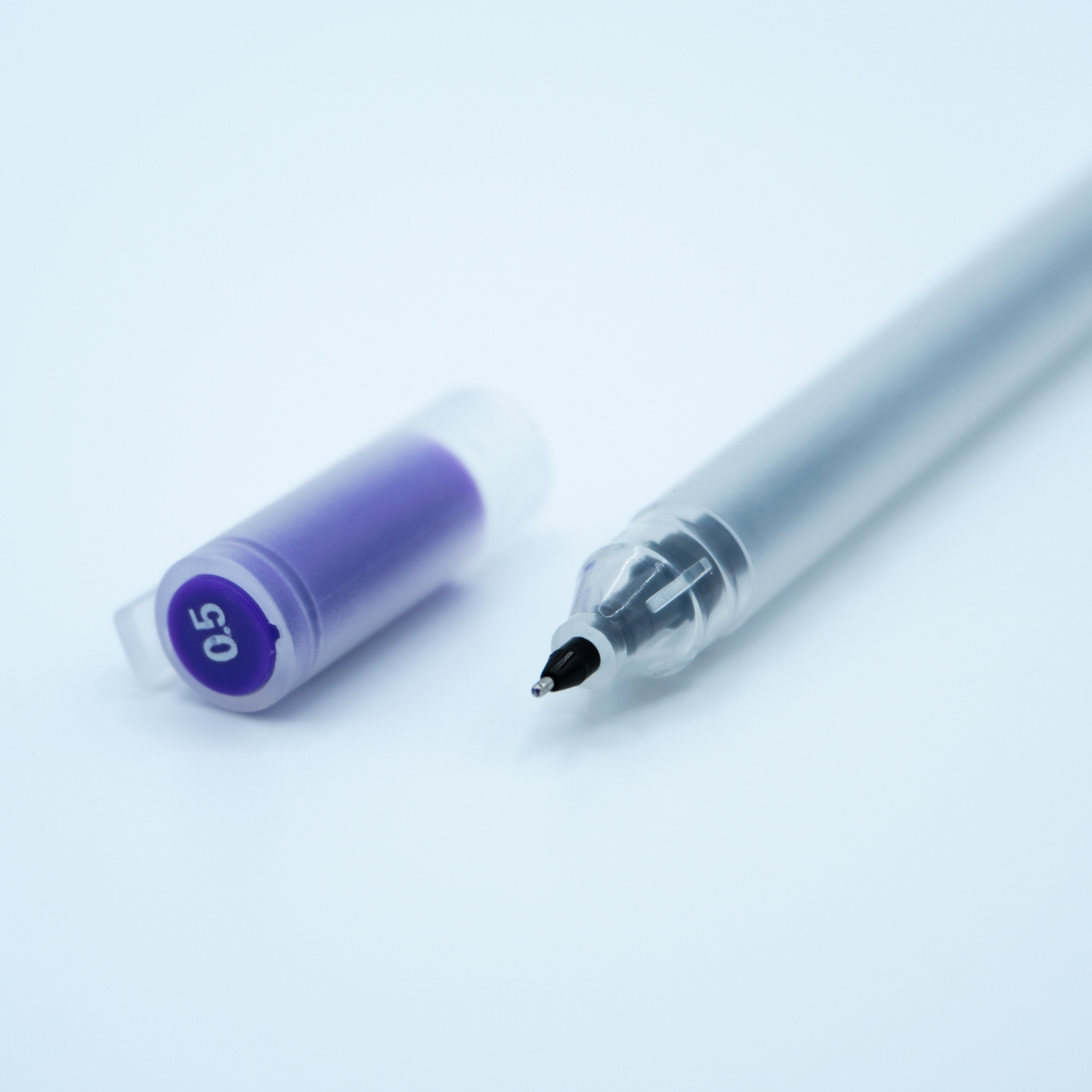 Close up of purple pen tip
